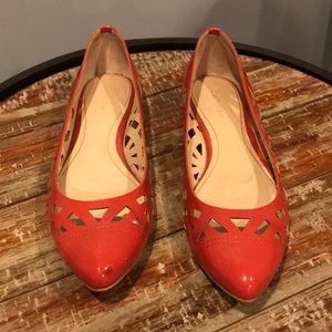 Patent leather Melon cutout flats